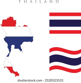 Flag of Thailand. Thailand flag. Official size and color. Vector logo icon. Computer vector illustration design . Thailand flag set of icons. Vector flag of Thailand, symbol. Set of Thai flags button 