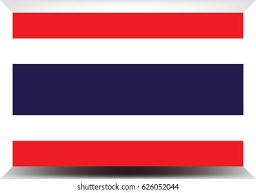 Flag of Thailand on white background