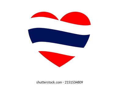 Bandera de tailandia en forma de Corazón 