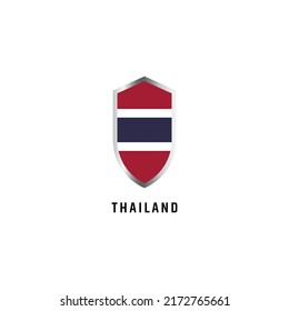 Flagge Thailands mit Schildform Symbol auf flacher Vektorgrafik