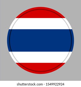 flag of thailand shiny rounf button