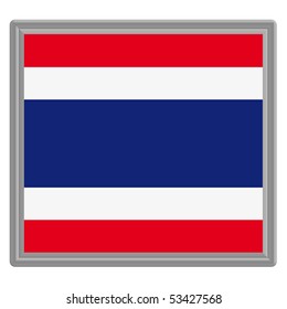 Flag of Thailand with silver frame