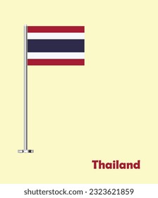 Flag of  Thailand, Table Flag of Thailand, Vector Illustration.