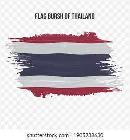 Flag Of Thailand in texture brush  with transparent background, vector illustration in eps file