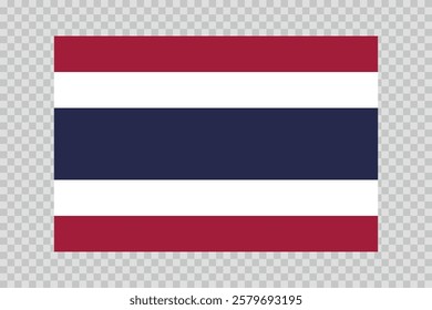 Flag of Thailand. Thai national symbol in official colors. Template icon. Abstract vector background.