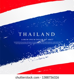 Flag of Thailand. Vector illustration on white background. Brush strokes drawn by hand.