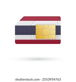 Flag of Thailand. Vector illustration of SIM Card with flag on white background