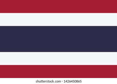 Flag of Thailand. Vector, isolated, with preservation of standard colors and proportions. Suitable for printing, websites, banners, illustrations
