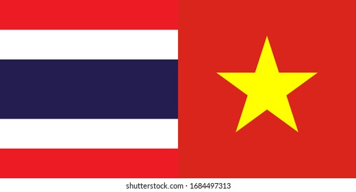flag of thailand and vietnam