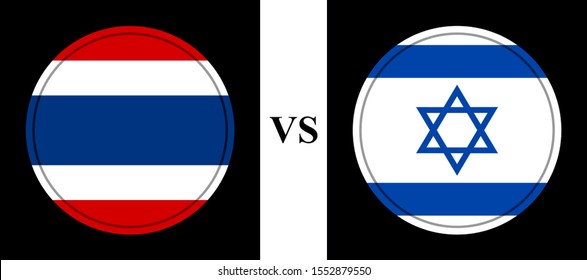 flag thailand vs israel. vector background