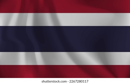 Bandera de Tailandia, con un efecto ondulado debido al viento.
