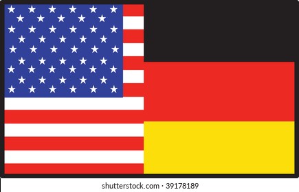 A flag that's half American and half German