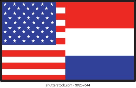 A flag that's half American and half  Holland