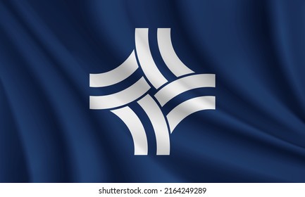 Flag of Thornton, Colorado, USA. Realistic waving flag of Thornton vector background.