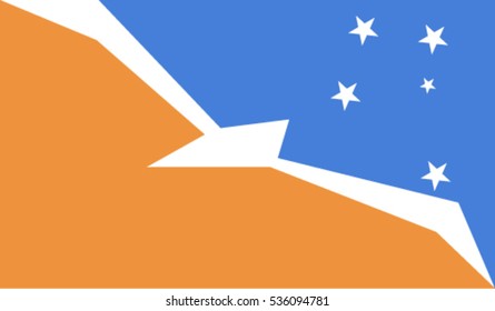 Flag of Tier ra del Fuego vector illustration