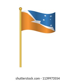 Flag of Tierra del Fuego Province ,Tierra del Fuego Province flag official colors and proportion correctly, Tierra del Fuego Province flag waving isolated Vector illustration eps10.