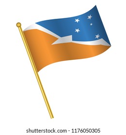 Flag of Tierra del Fuego Province,Tierra del Fuego Province  flag Golden waving isolated vector illustration eps10.