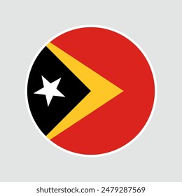 Die Flagge Timor-Lestes. Flag-Symbol. Standardfarbe. Symbol für Kreis. Digitale Darstellung. Vektorillustration.