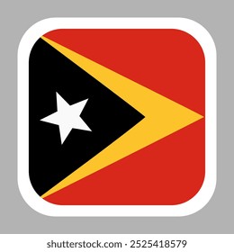 The flag of Timor Leste. Flag icon. Standard color. flat vector square with rounded corners. Computer illustration. Digital illustration. Vector illustration