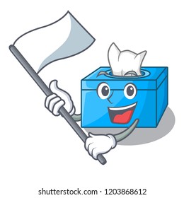 With flag tissue box isolated on the mascot