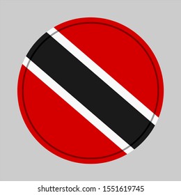 flag of tobago shiny round button
