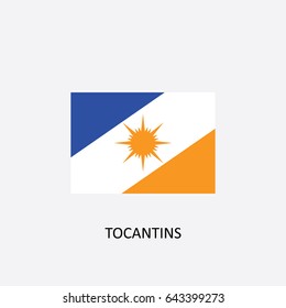 Flag of Tocantins - Brazil Vector Illustration