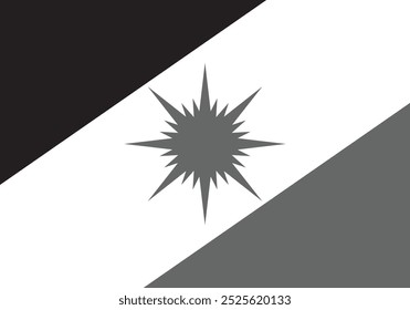 Bandeira do estado do Tocantins em branco e preto. Ilustração vetorial