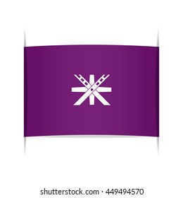 Flag of Tochigi (Tochigi Prefecture, Japan). Vector illustration of a stylized flag. The slit in the paper with shadows. Element for infographics.