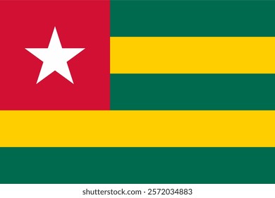 The flag of Togo, with accurate proportions and official colors.