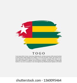 Flag of Togo with brush Effect, Togo flag template design. Vector Eps 10