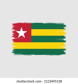 Flag of Togo with brush style