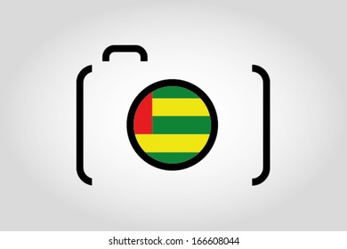 The flag of Togo in a Camera Lens