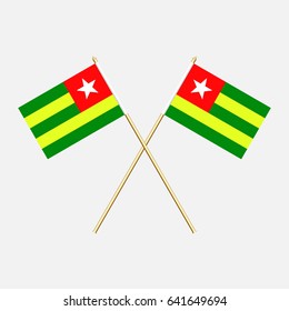 Flag of Togo with flagpole. Vector illustration.