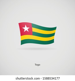 The flag of Togo is flying layered vector image.