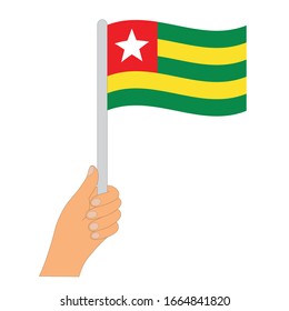 Bandera de Togo. Manteniendo a Togo 
 , icono vectorial.