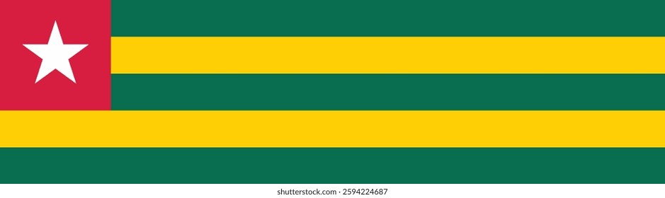 Flag of Togo. Togo flag long banner digital vector illustration
