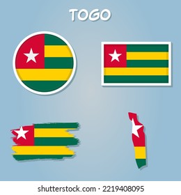 Bandera del territorio de los mapas de Togo, diseño de la plantilla de la bandera de Togo.