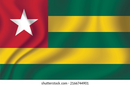 Flag of Togo. National symbol in official colors. Template icon. Abstract vector background.