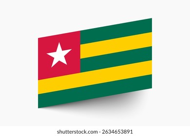 Flag of Togo. Togo flag official colors tilted icon digital vector illustration design.