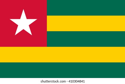 Flag of Togo - Proper Dimensions . Vector illustration