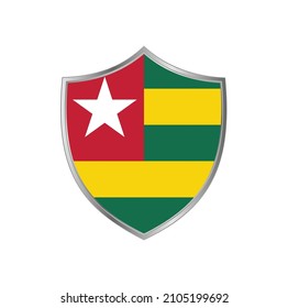 Flagge von Togo mit silbernem Rahmen