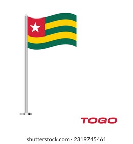 Flag of Togo, Table Flag of Togo, Vector Illustration, Wavy Table Flag of Togo.