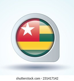  Flag of Togo, vector illustration