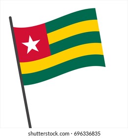 Flag Togo Togo Flag Waving Isolated Stock Vector (Royalty Free ...