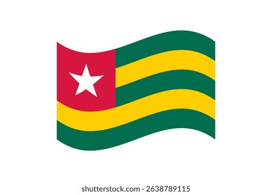 Flag of Togo. Togo wavy flag digital vector illustration. Fluttering flag.