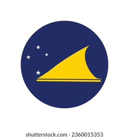 Flag of Tokelau. Button flag icon. Standard color. Circle icon flag. Computer illustration. Digital illustration. Vector illustration.