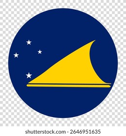 Bandeira de Tokelau. Tokelau círculo bandeira ícone logotipo computador vetor ilustração design. Fundo do tabuleiro de xadrez.