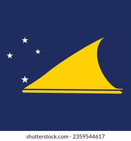 Flag of Tokelau. Flag icon. Standard color. A square flag. Computer illustration. Digital illustration. Vector illustration.