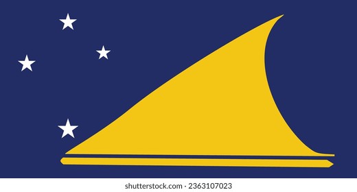 Flag of Tokelau. Flag icon. Standard color. Standard size. A rectangular flag. Computer illustration. Digital illustration. Vector illustration.