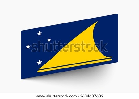 Flag of Tokelau. Tokelau flag official colors tilted icon digital vector illustration design.